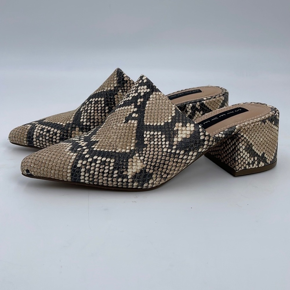 Steve Madden Follow Snake Print Pointed Toe Mules - image 1
